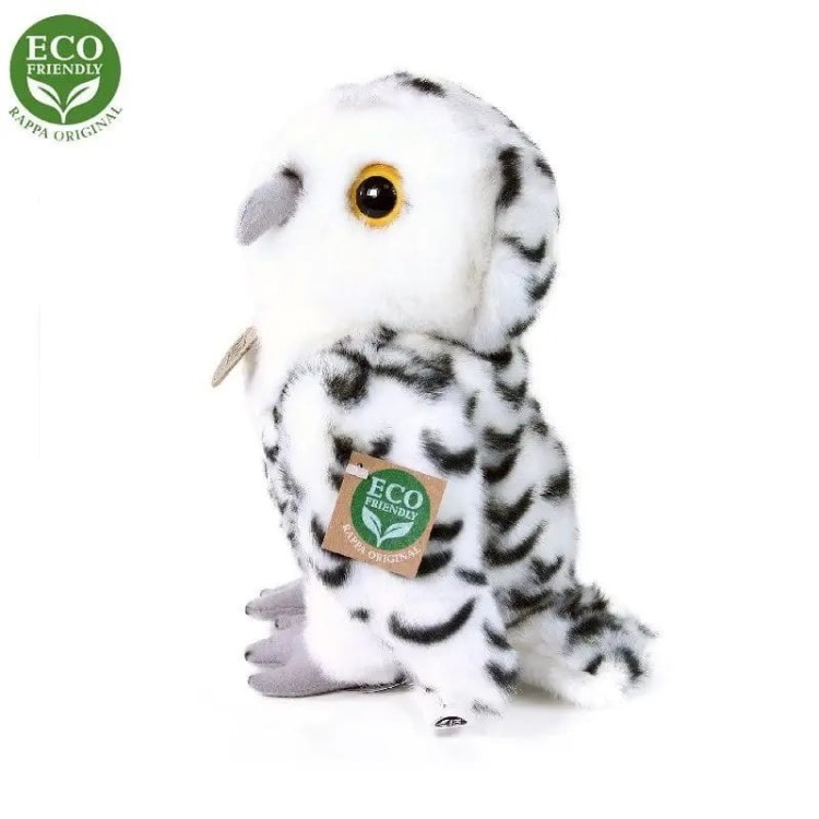 alt="Sowa Eco Friendly Rappa – realistyczny pluszak o bursztynowych oczach"