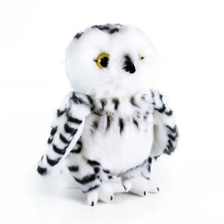 alt="Maskotka biała sowa 25 cm – ekologiczny pluszak inspirowany naturą"