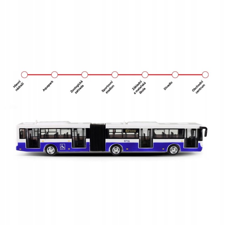 Autobus Przegubowy Interaktywny Dźwięki 36cm
