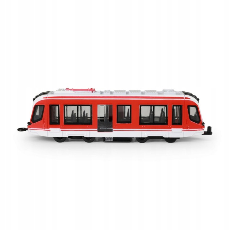 czerwony tramwaj zabawka metalowa pull-back