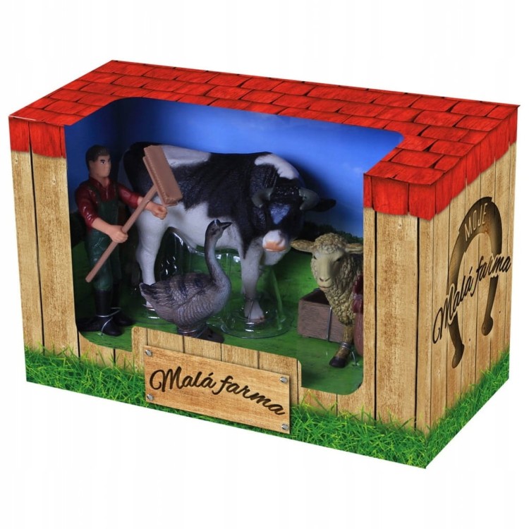 Figurki Zwierzęta Domowe Mini Zoo Farma Krowa Świnia Kura