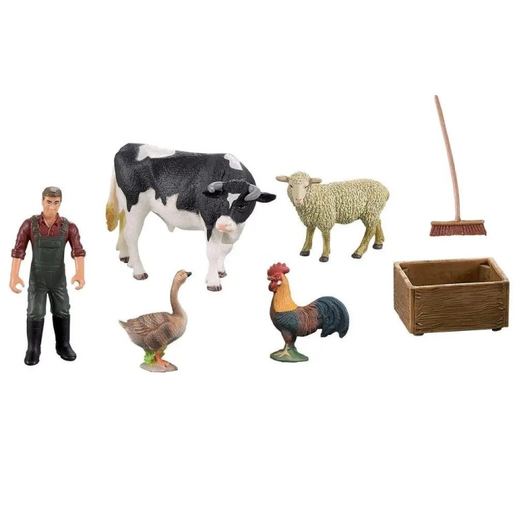 Figurki Zwierzęta Domowe Mini Zoo Farma Krowa Świnia Kura