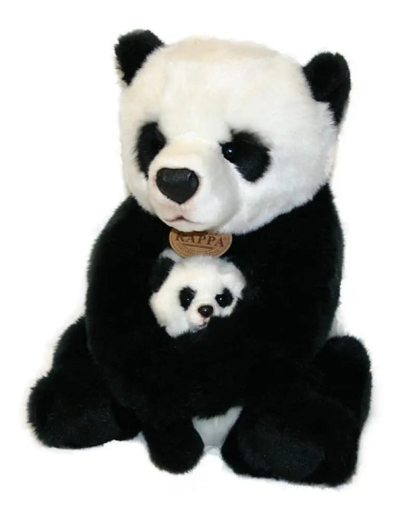 alt="Maskotka panda mama z dzieckiem 27 cm – ekologiczny pluszak idealny na prezent"