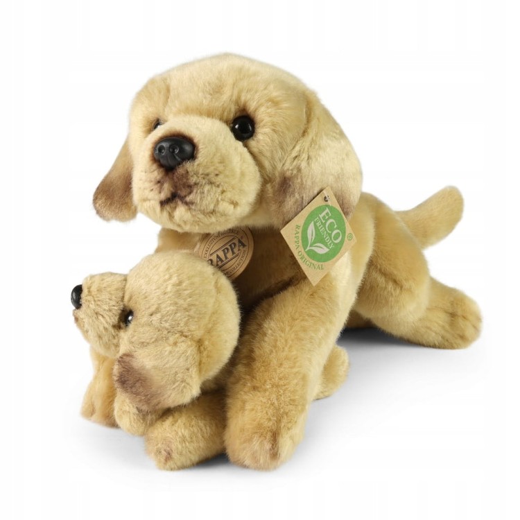 alt="Maskotka labrador z maluchem Eco Friendly Rappa 37 cm – pluszak 2w1"