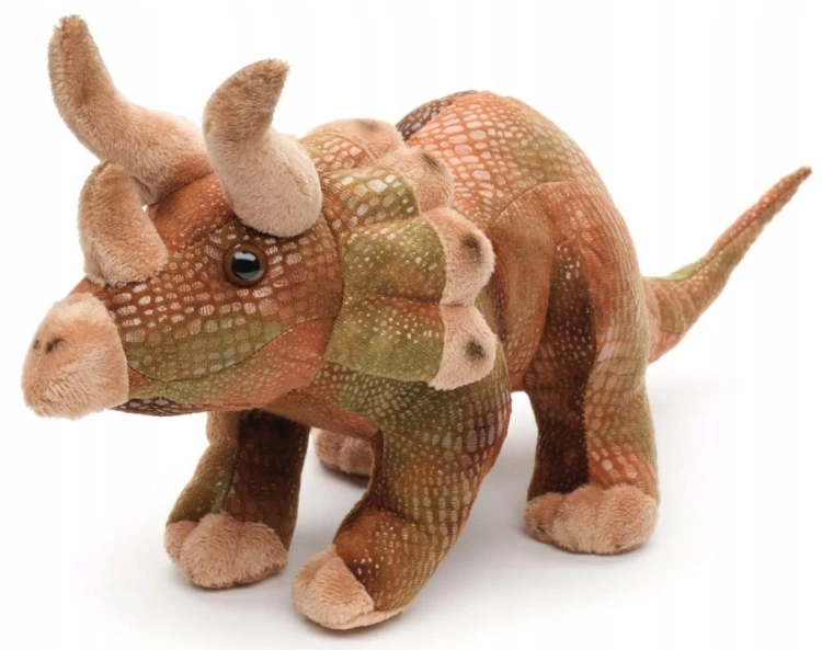 alt="Maskotka triceratops 40 cm – ekologiczny pluszak dinozaura"