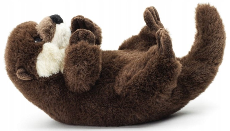 Pluszak wydra Uni-Toys leżąca na plecach