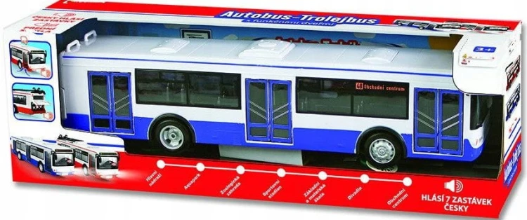 Autobus 28cm BUS NIEBIESKI DŹWIĘKI ŚWIATŁO