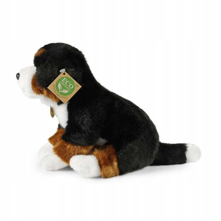 alt="Pies pasterski berneński pluszak z recyklingu PET"