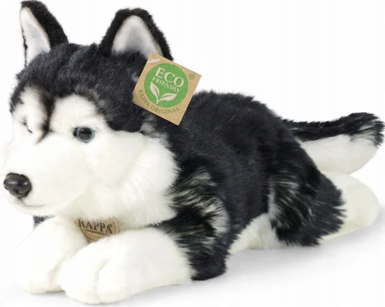 alt="Pluszak pies Husky Eco Friendly Rappa 36 cm – realistyczna maskotka psa"