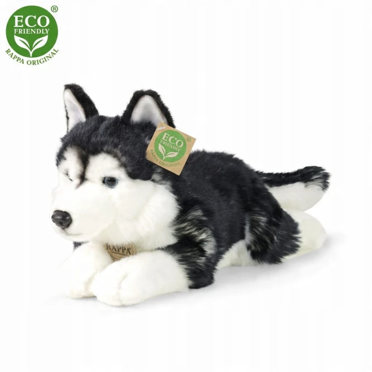 alt="Pluszowy Husky Rappa 36 cm – hipoalergiczna maskotka z certyfikatem CE"