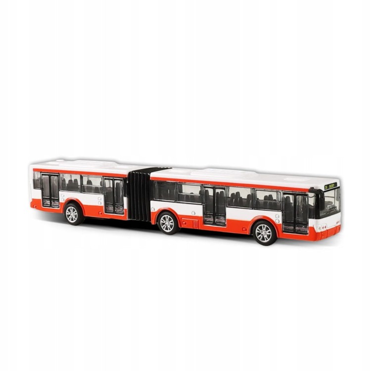 Autobus przegubowy czerwony 18 cm