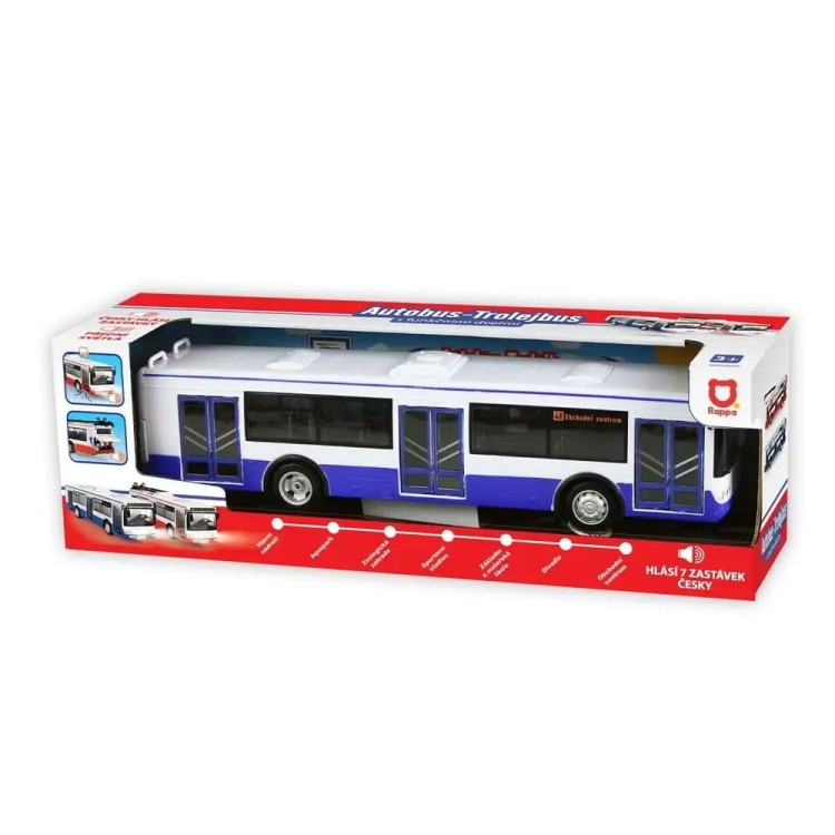 Autobus Interaktywny Dźwięki Zgłasza Przystanki 28cm Niebieski