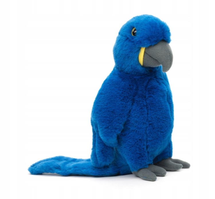 alt="Pluszak papuga niebieska Uni-Toys 25 cm – realistyczna maskotka eco friendly"