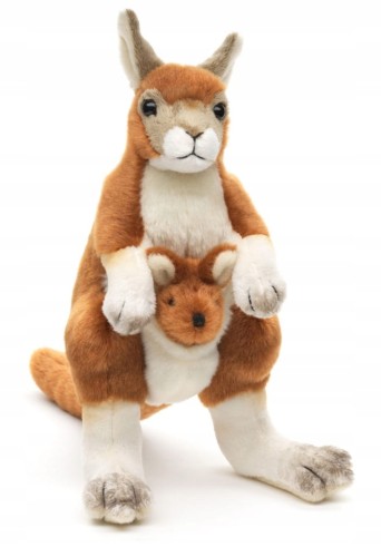 Pluszak kangur z dzieckiem Uni-Toys 24,5 cm – realistyczna maskotka