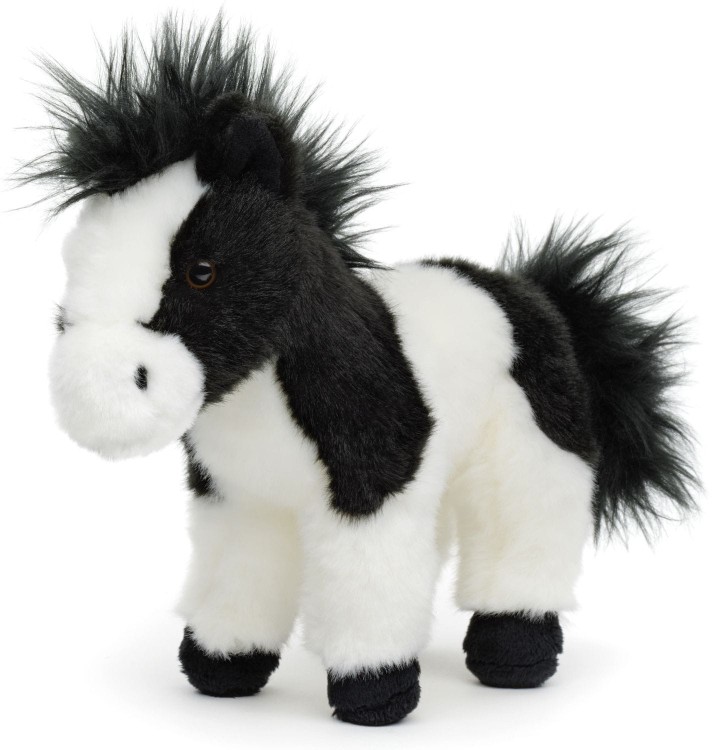 Pluszak koń czarno-biały Uni-Toys 19 cm – realistyczna maskotka
