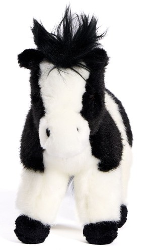 Maskotka koń biało-czarny 19 cm – ekologiczny pluszak