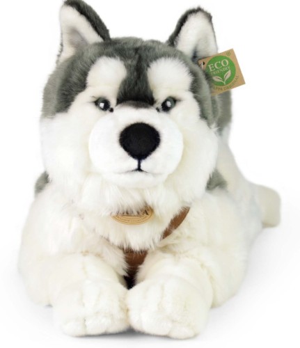alt="Pluszak pies Husky XXL Eco Friendly Rappa 60 cm – realistyczna maskotka psa"