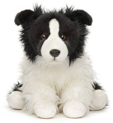alt="Pluszak pies Border Collie Uni-Toys 39 cm – realistyczna maskotka psa"