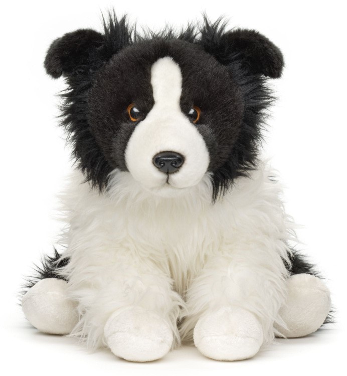 alt="Pluszak pies Border Collie Uni-Toys 39 cm – realistyczna maskotka psa"