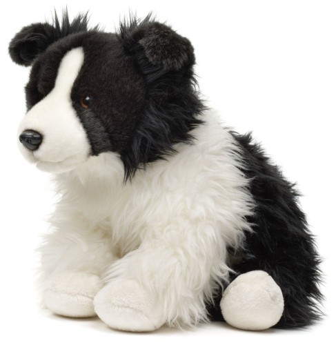 alt="Maskotka pies Border Collie Uni-Toys – ekologiczny pluszak idealny na prezent"