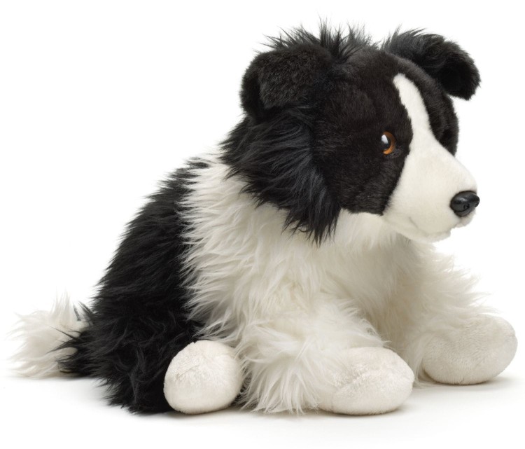 alt="Border Collie Uni-Toys 39 cm – realistyczny, hipoalergiczny pluszak dla dzieci"