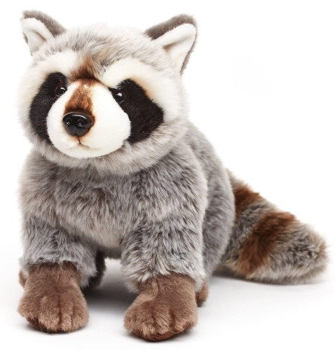 alt="Pluszak szop pracz siedzący Uni-Toys 25 cm – realistyczna maskotka eco friendly"