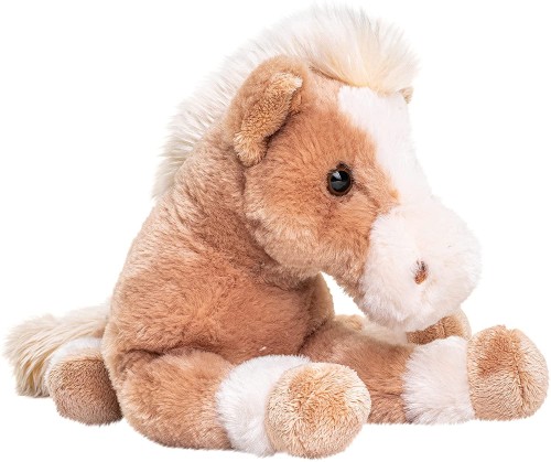 Maskotka konik Uni-Toys – ekologiczny pluszak o brązowym futerku i białej grzywie
