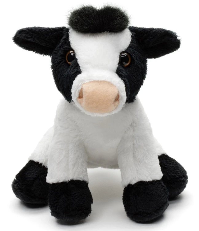 alt="Maskotka krowa Uni-Toys Eco Friendly – ekologiczny pluszak o czarno-białym futerku"