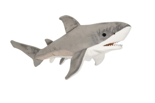 alt="Pacynka rekin Uni-Toys Eco Friendly – ekologiczny pluszak z certyfikatem CE"