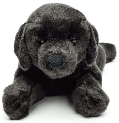 Maskotka labrador czarny Uni-Toys – ekologiczny pluszak o miękkim futerku
