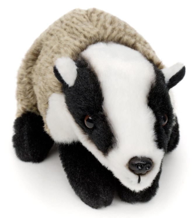 alt="Borsuk Eco Friendly Uni-Toys 17 cm – miękka, realistyczna maskotka dla dzieci"