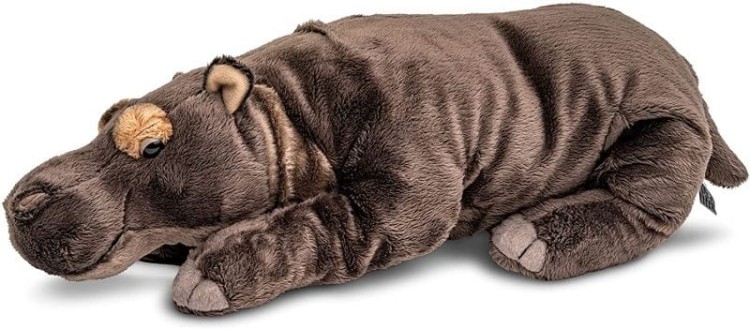 alt="Pluszak hipopotam leżący Uni-Toys 46 cm – realistyczna maskotka"