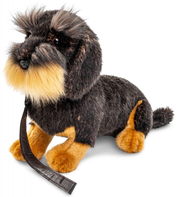 Maskotka jamnik szorstkowłosy Eco Friendly Uni-Toys 30 cm – realistyczny pluszak psa