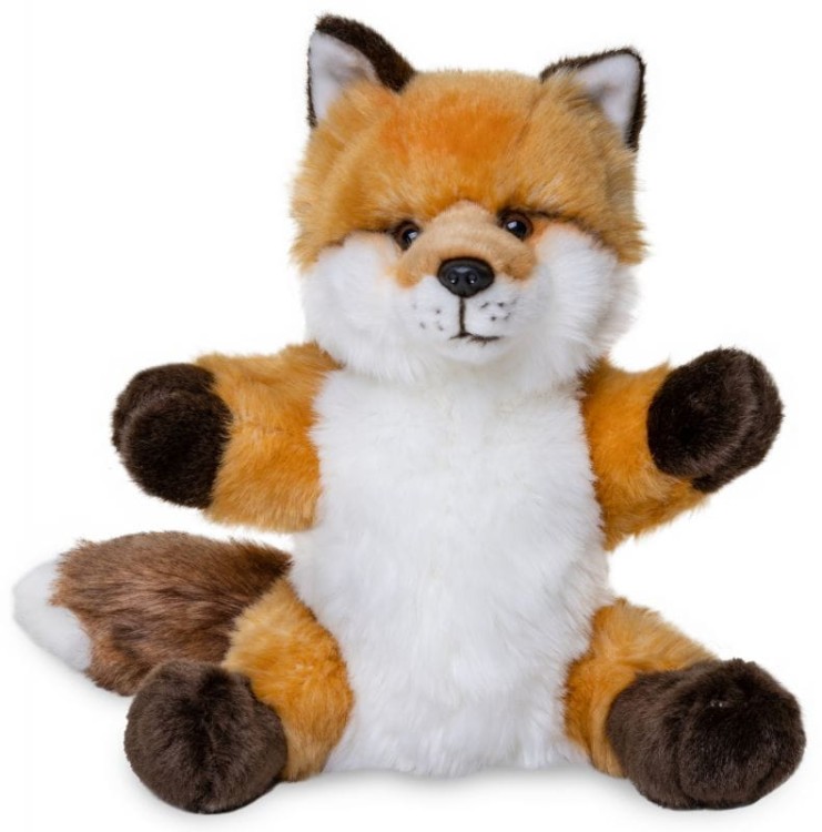 alt="Pacynka rudy lis Uni-Toys – miękka maskotka"