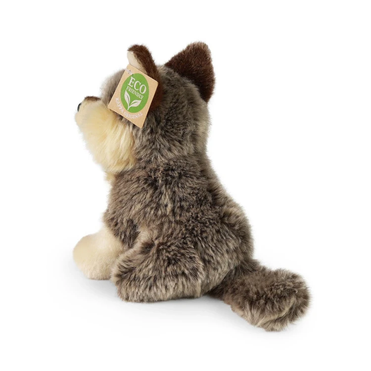 alt="Realistyczny młody wilk maskotka 18 cm"