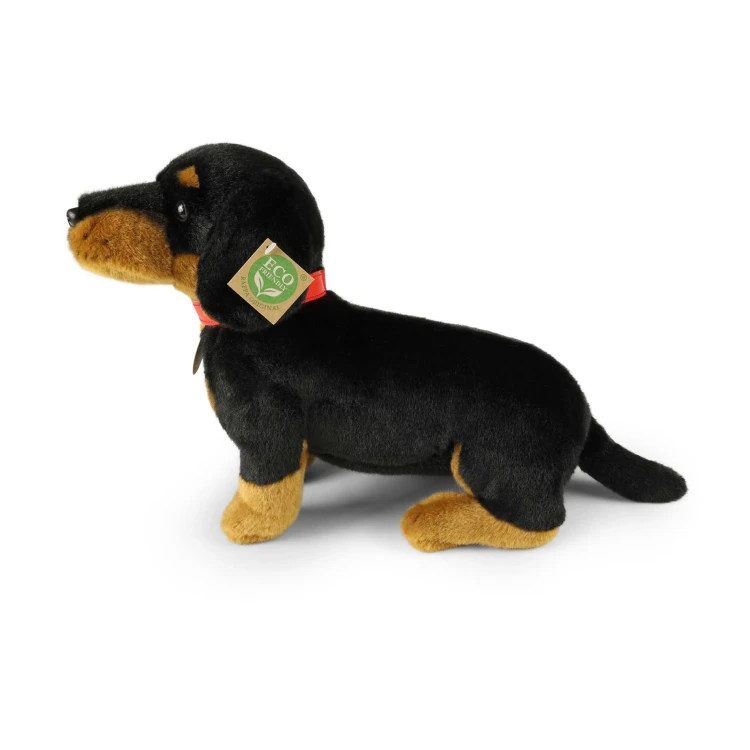 Ekologiczny pluszak jamnik Rappa z obrożą – widok z boku