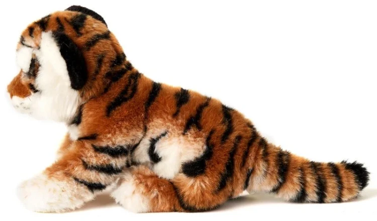 Pluszak tygrys widok z boku – szczegółowa maskotka zwierząt świata
