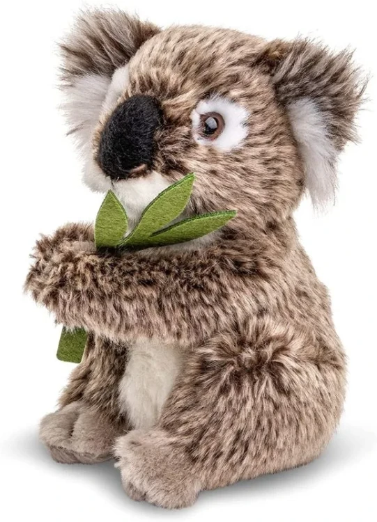 ekologiczny pluszak koala Rappa z listkiem eukaliptusa widok z przodu