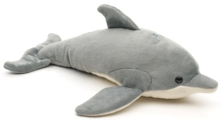Maskotka delfin leżący jasnoszary zabawka dla dziecka