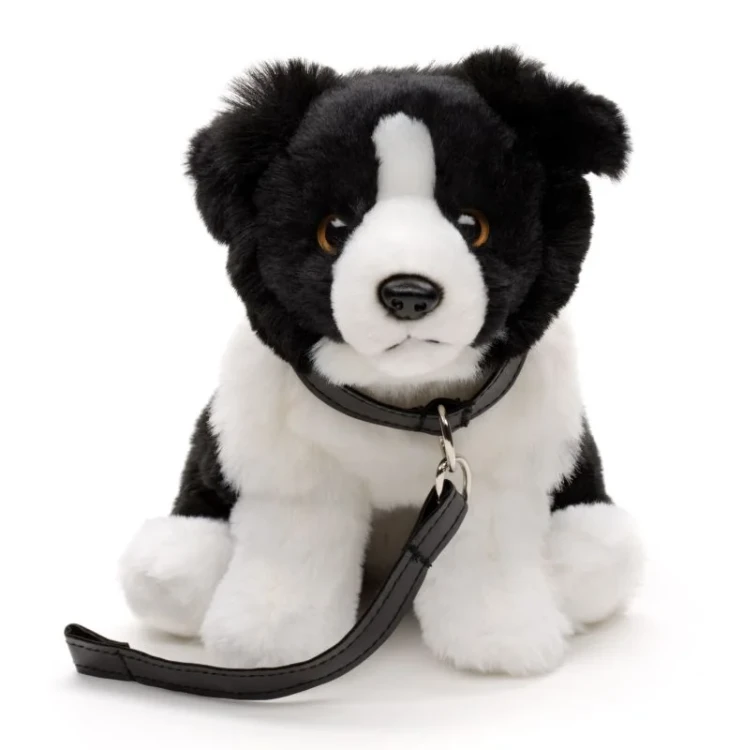 Pluszak Border Collie ze smyczą Uni-Toys 24 cm – realistyczna maskotka