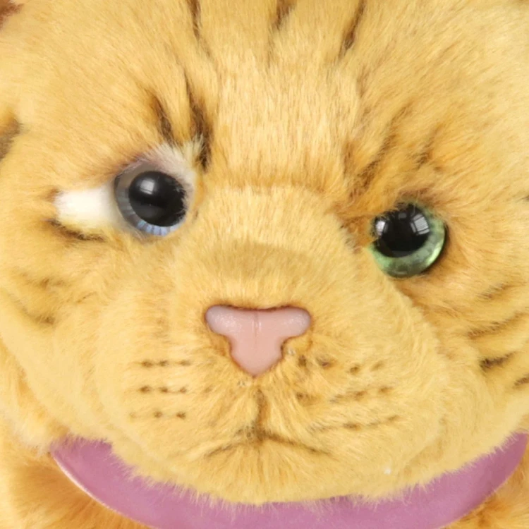 pluszak kot rudy maskotka kota zbliżenie twarzy pluszowy kot