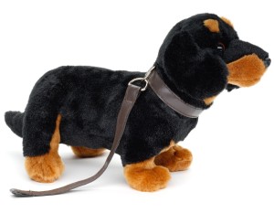 Pluszowy Jamnik Uni-Toys 34 cm – realistyczna hipoalergiczna maskotka