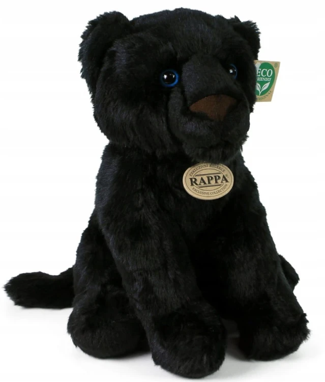 alt="Maskotka czarna pantera Friendly Rappa 30 cm – realistyczny pluszak kota"