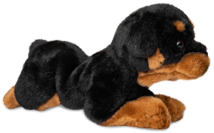 czarno brązowy rottweiler przytulanka