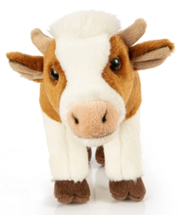 Stojąca pluszowa krowa biało-brązowa Uni-Toys