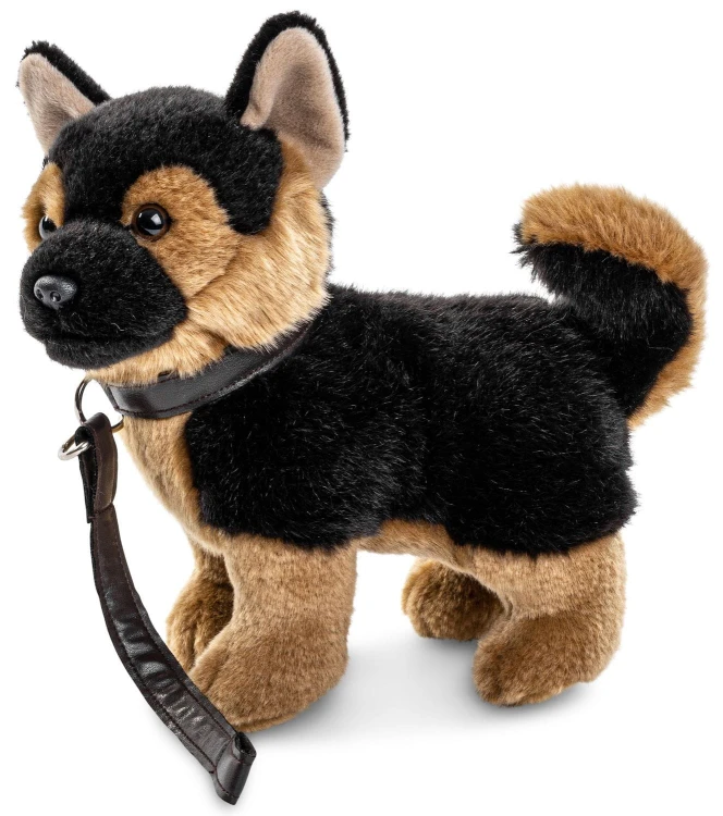 Pluszowy owczarek niemiecki ze smyczą Uni-Toys 27 cm – eco friendly maskotka