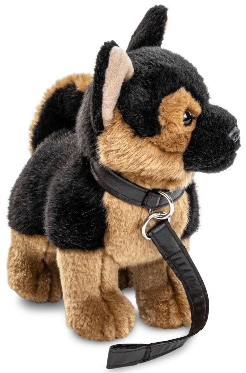 Pluszowy owczarek niemiecki ze smyczą Uni-Toys 27 cm – eco friendly maskotka