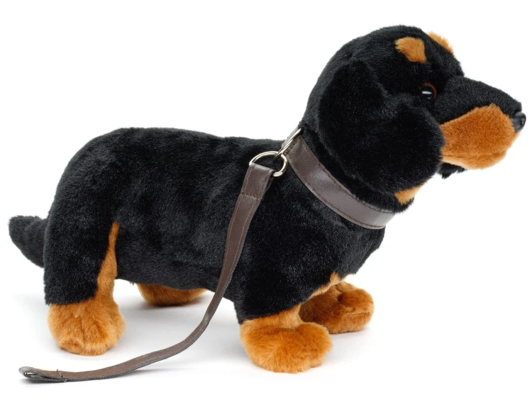 Pluszowy Jamnik Uni-Toys 34 cm – realistyczna hipoalergiczna maskotka