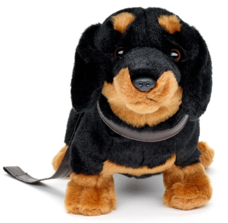 Pluszowy Jamnik Uni-Toys 34 cm – realistyczna hipoalergiczna maskotka