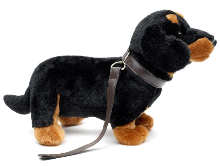 Pluszowy Jamnik Uni-Toys 34 cm – realistyczna hipoalergiczna maskotka
